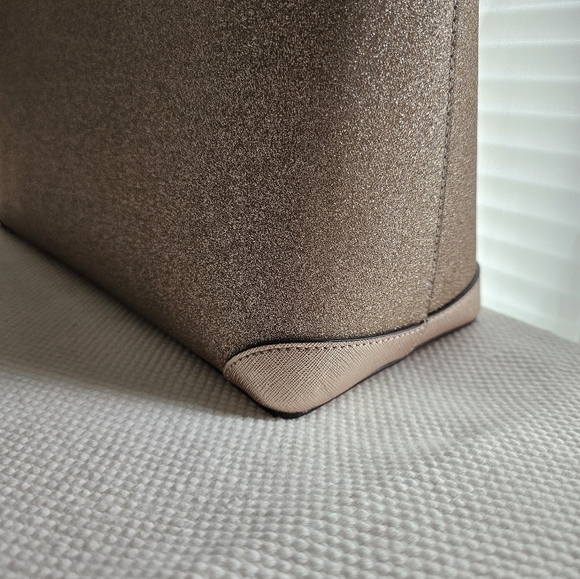 KATE SPADE Large Tote Shoulder Bag Rose Gold Shimmy Glitter NWT - Picture 5 of 15